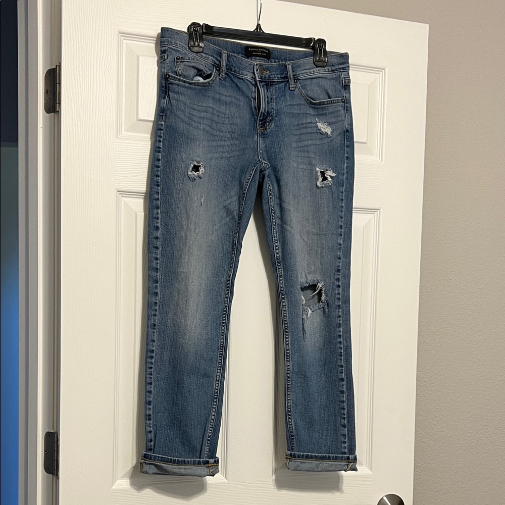 Banana Republic Distressed Blue Jeans - ankle length
